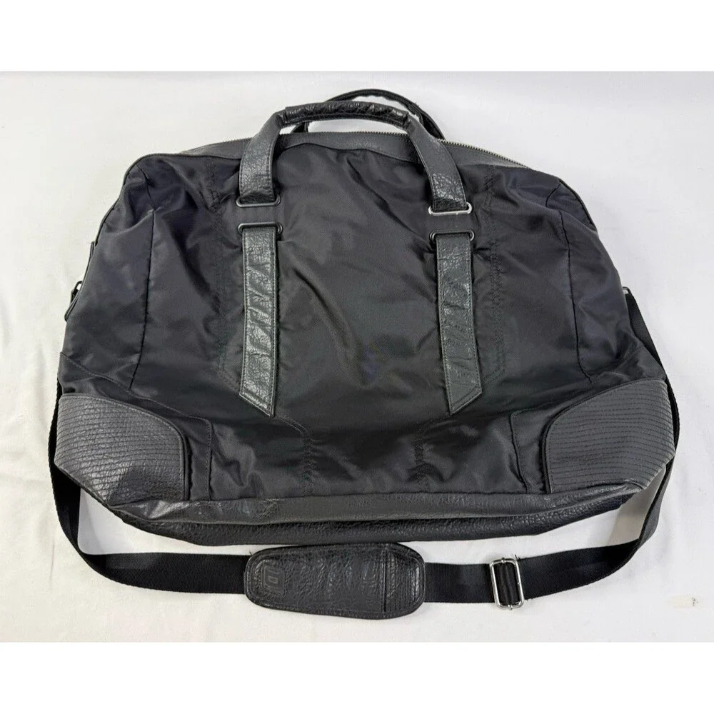 Retro Y2K DIESEL Tote Bag Large Capacity Boston Nylon Leather Black Vintage